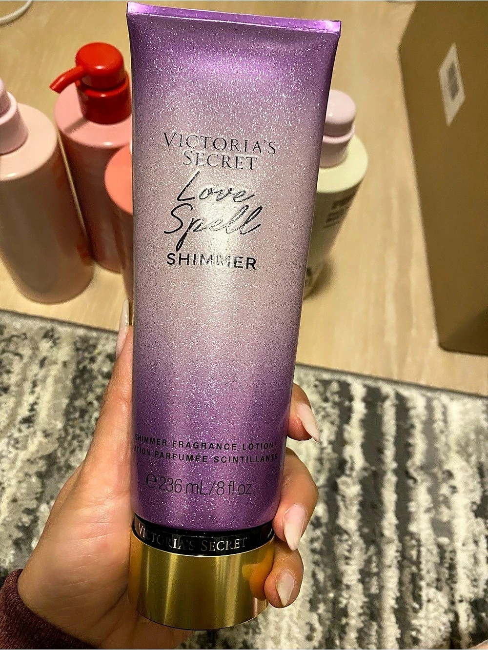 Victoria's Secret Love Spell Shimmer Fragrance Lotion Purple NWT